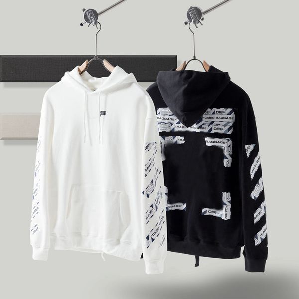 

2022 men euramerican fashion sweatshirts printing off brand hoodies camouflage cardigan classic autumn and winter thin plush mens womens coa, Black