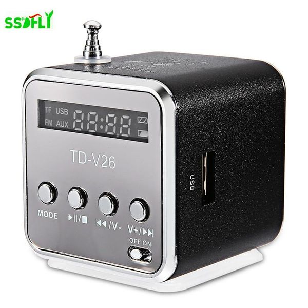 

td-v26 mini radio speaker supports the use of sd/tf card to play music digital radio stereo bass antenna receiver