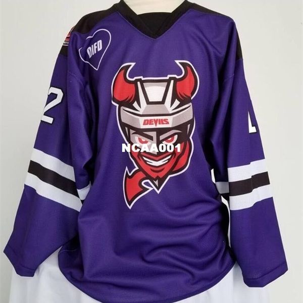 

real 001 real full embroidery new jersey devils difd #13 nico hischier hockey jersey or custom any name or number jersey, Black