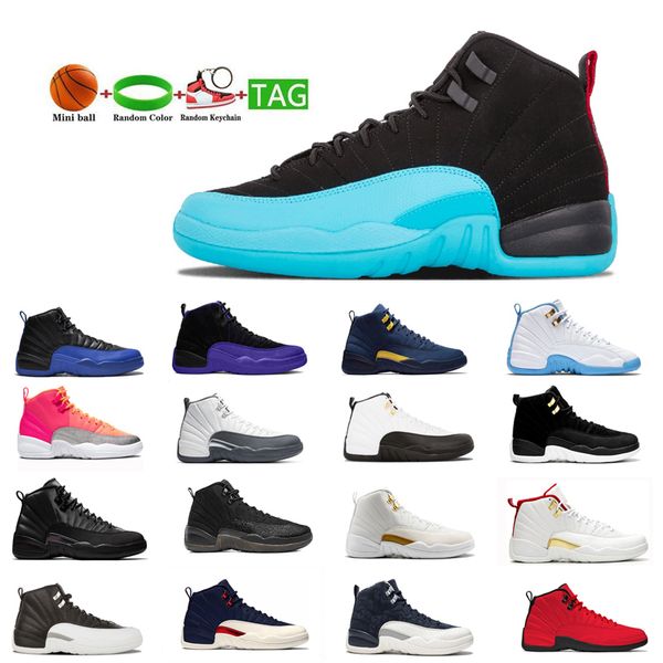 

basketball shoes men university blue jumpmen 12 dark grey sneakers 12s gamma trainers sports size 7-13