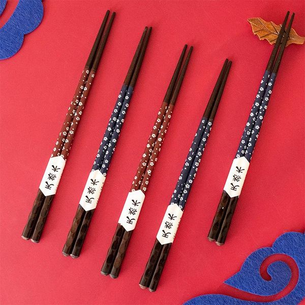 

chopsticks 5pairs wood japanese natural wedding gifts health without lacquer wax tableware dinnerware korea sushi