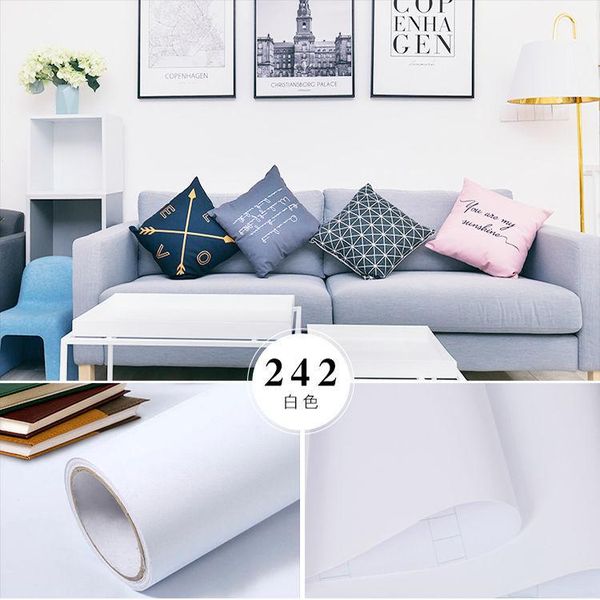 

wall stickers home decor films waterproof solid color matte pvc self adhesive wallpaper living room kitchen doors