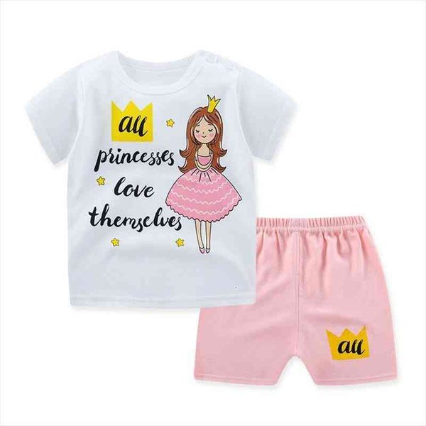 

boys and girls short sleeve t-shirt shorts set fashion summer kids short sleeve shorts 2 piece set, White
