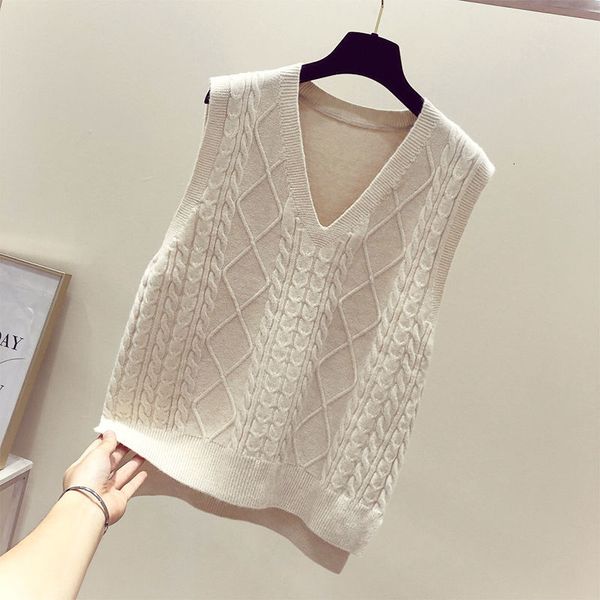 

women's sweaters vest knitwear spring style korean western v-neck waistcoat casual fashion xju2, White;black