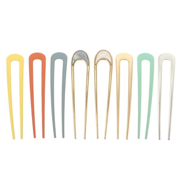 

hair clips 8pcs simple metal headdress u-shaped hairpins fork sticks for girls