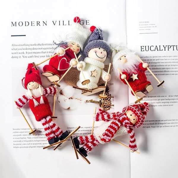 

christmas decorations angel doll girl ski pendant tree decoration for home xmas party kids favor gift bedroom toy1