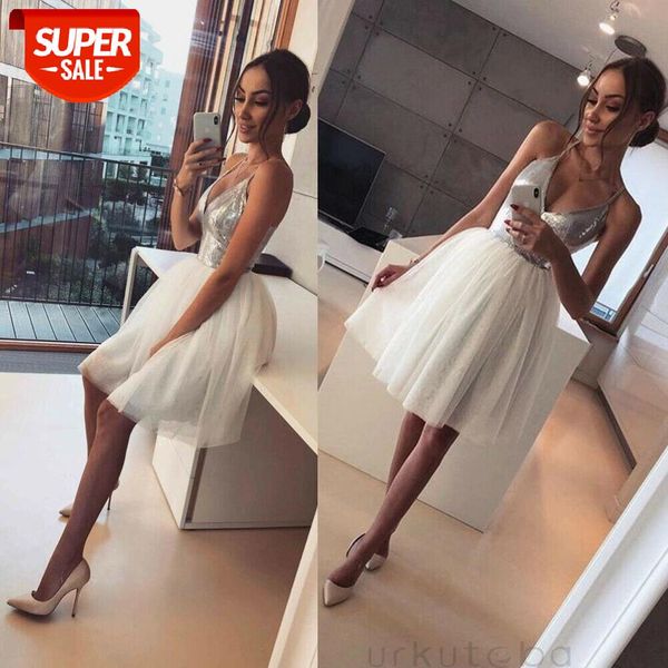 

hirigin summer ladies women's sequin v neck dress party night tulle lace cocktail party mini a line dress #5y5g, Black;gray