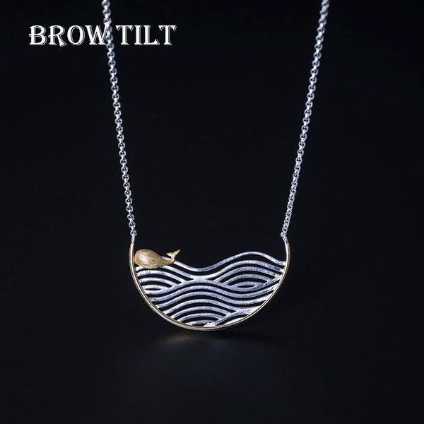 

chains s925 sterling silver handmade fine jewelry creative whale pendant and necklace women gift romantic beach