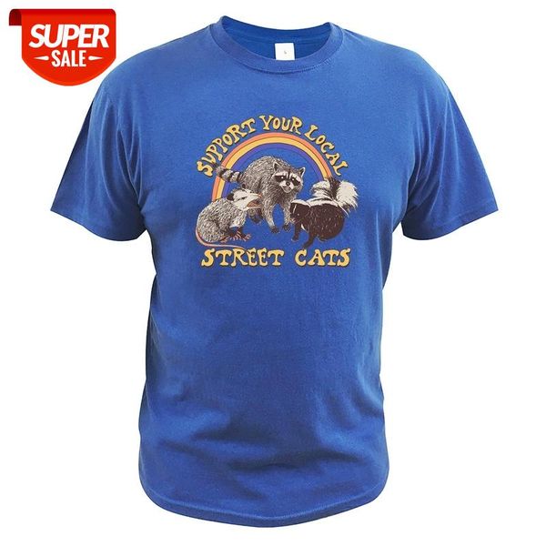 

raccoon t-shirt mustela sibirica and mephitis support your local street cats animal tshirt 100% cotton tee #uw6j, White;black