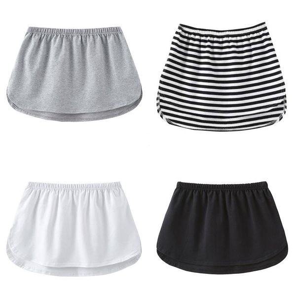 

skirts hirigin women girl mini skirt adjustable layering fake lower sweep clothing match hem 12 styles, Black