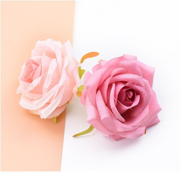 

2pcs silk teddy bear of roses flower wall scrapbook diy christmas wreath wedding home decoration accessories artificial qylaqs