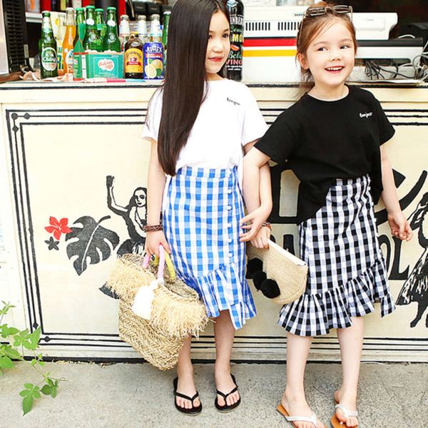 

2021 short girls' sleeve skirt suit korean children's summer dress, White