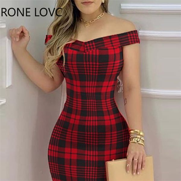 

women plaid off shoulder ruffle hem slit dress party dress elegant fashion dress, Black;gray