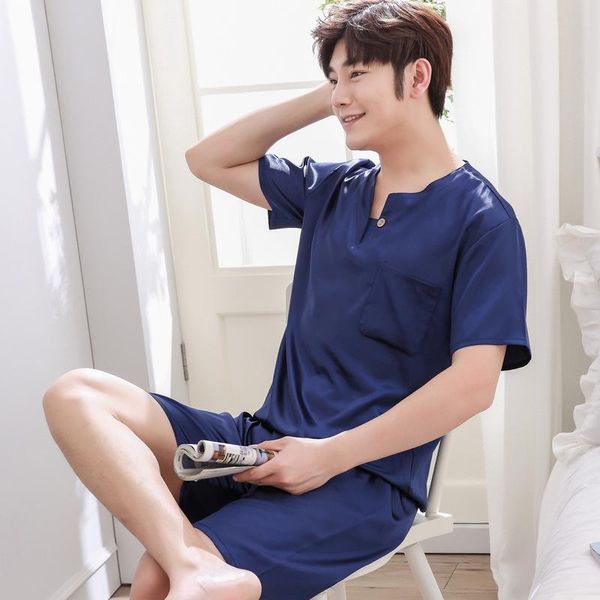 

mens pajamas men sleepwear men nightwear silk men's pajamas 1300, Black;brown