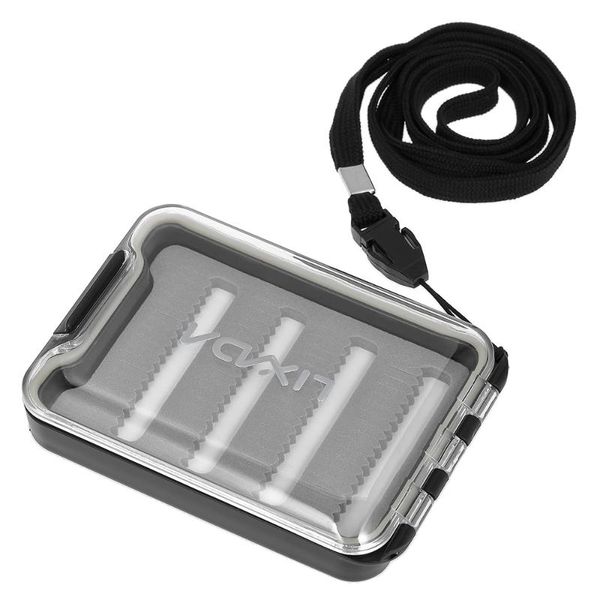 

fishing accessories lixada clear box easy grip foam portable pocket flies case with neck strap