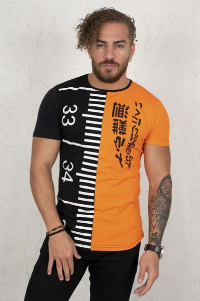 

Black-orange China Alphabetical Men 's Tee Shirt 2002022 4xxq, White;black