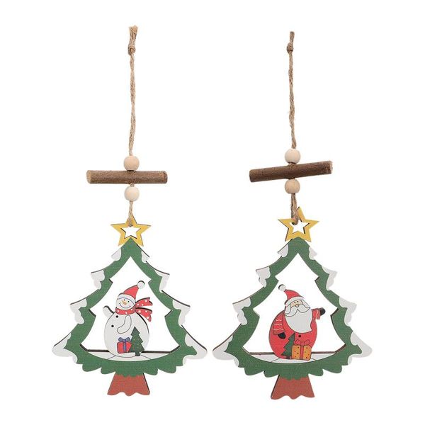 

charms 2pcs christmas hollow pendant ornaments tree wooden hanging, Bronze;silver