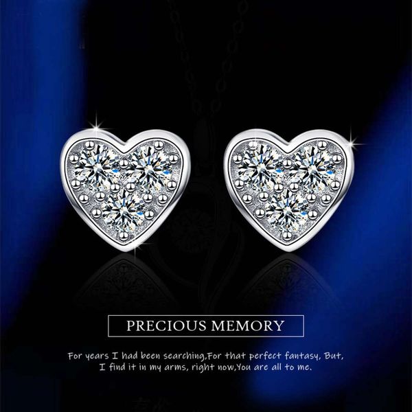 

classic heart-shaped zircon earrings plated earrings wedding
