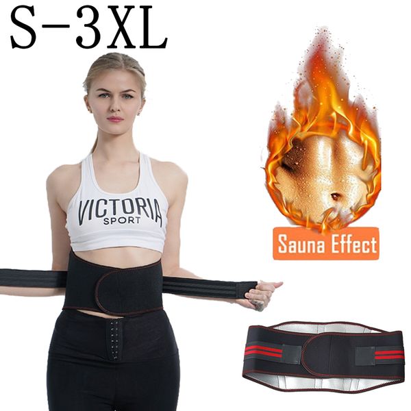 

yoga sauna sweating high waist training body shaper belt fat burning slimming women fitness body waist cinchers, Black;white