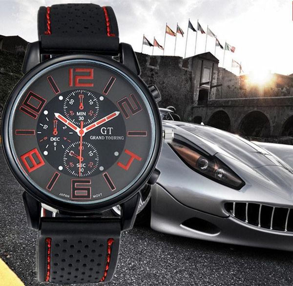 

wristwatches sports watches quartz racing watch mens 2 eyes fashion male relogio stylish silicone casual clock feminino, Slivery;brown