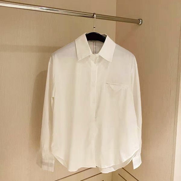 

luxury design spring loose fitting shirt women's design white long sleeve shirt