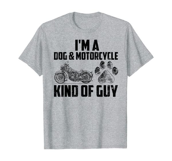

mens i'm a dog motorcycle kind of guy t-shirt cool guy gifts, White;black