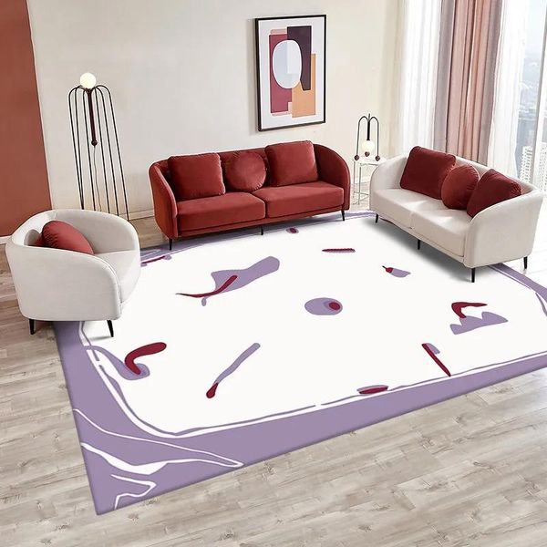 

carpets nordic purple print carpet girls room living sofa modern simple bedroom bedside mat tapis tapete para sala