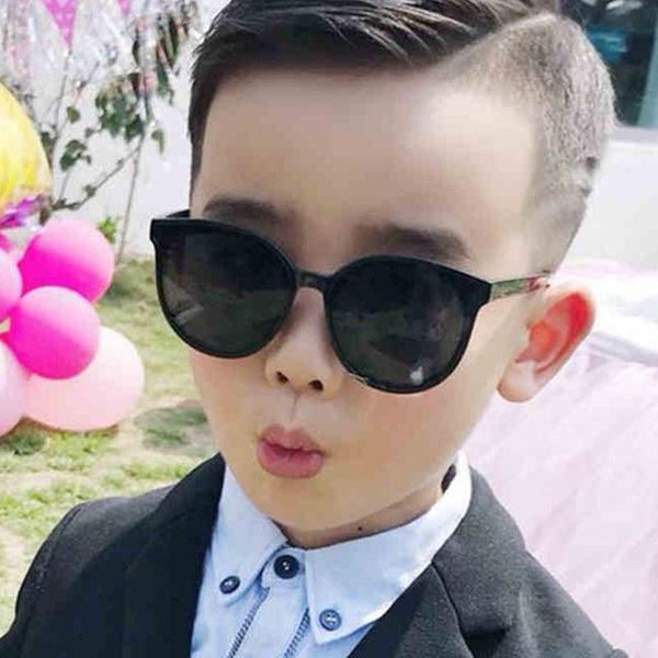 

sunglasses cat eye kids children brand designer round sun glasses for girls boys eyewear oculos de sol, Blue