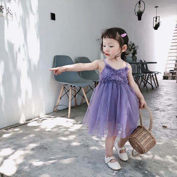 

girl baby v necktie dresses summer childrens korean fairy lace princess, Red;yellow