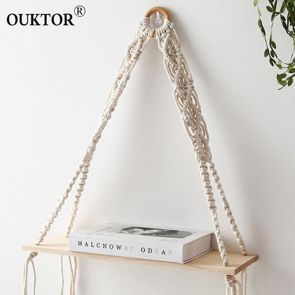 

handmade woven macrame tapestries rack shelf home decoration bohemian wall hanging shelves ornament tapestry handicraft