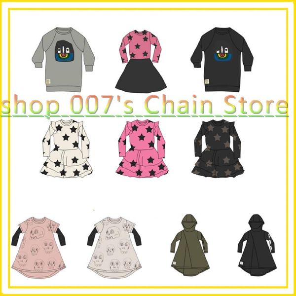 

girl's dresses 2021 nnn children's dress autumn and winter girls long sleeve stitching big swing t-shirt sweater, Red;yellow
