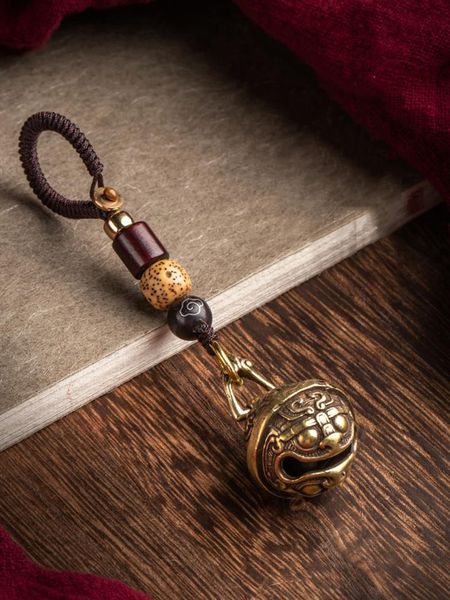 

decorative objects & figurines give your bells ring one step at a time, think time. brass small bell car key chain pendant lanyard