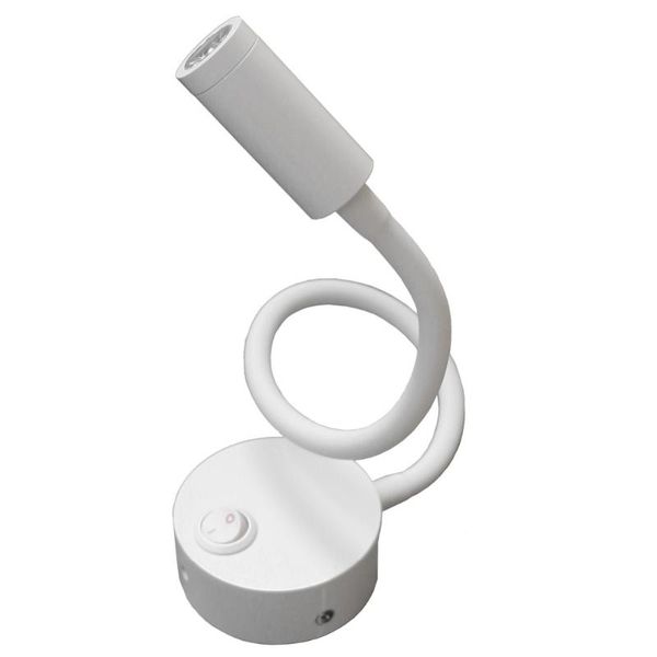 

soft pipe 3w led wall mount lamp fixture picture light on/off button lighting showcase spotlight white shell bedroom store l