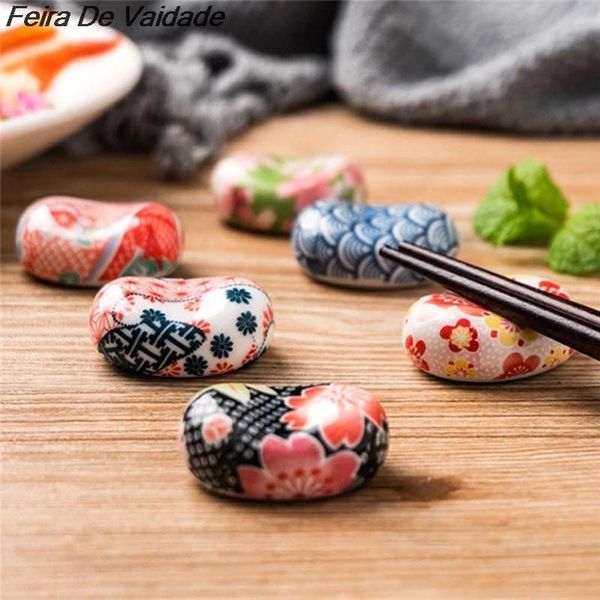 

chopsticks 6 styles chopstick rest japanese ceramic decorative chop sticks holder rack spoon fork kitchen tools tableware