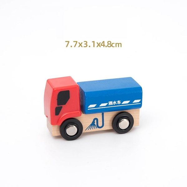 Auto da irrigazione blu Veicoli in legno Giocattoli in miniatura tra cui automobili Camion Elicottero ambulanza, per bambini di 3 anni