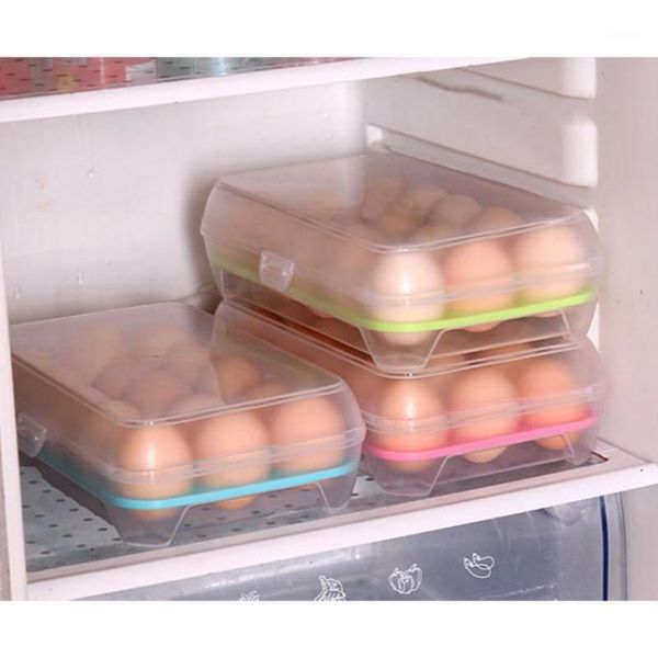 

storage bottles & jars plastic egg container refrigerator box case 15 eggs holders food fresh kitchen boxes