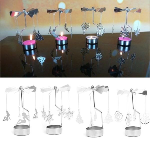 

household spinning rotary metal carousel light home living decorations candle holder stand light party gift