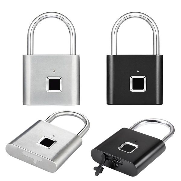

smart lock thumbprint door padlocks rechargeable fingerprint padlock keyless quick unlock drop usb