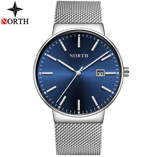 

wristwatches men watch north fashion casual simple stainless steel quartz sport waterproof watches relogio masculino, Slivery;brown
