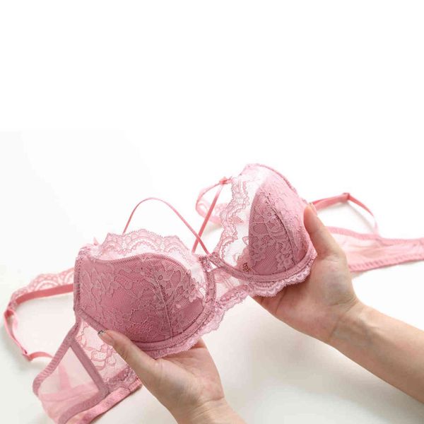 

nxy set termezy ultra-thin cup lace underwear pink push up bra set bow lingerie comfortable brassiere panties big size 95e 90e 1129, Red;black