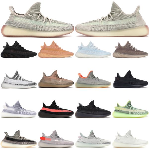 

2021 new yeezy running shoes men women zebra cream bred beluga ash pearl clay sand taupe static cinder zyon tail light antlia butter outdoor