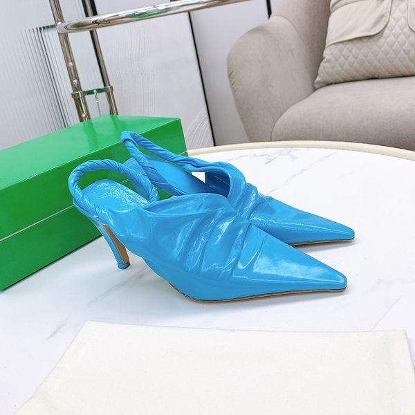 

2021ss sandals luxurys designers shoe brand spring summer shoes designer womens women slip pointed toe sandal slingback pumps with box size, Black