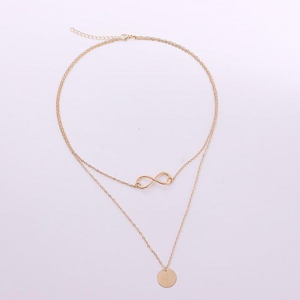 

pendant necklaces necklace women sequins woman chain jewelry ladies lovers layered gold color trendy party zinc alloy collares, Silver