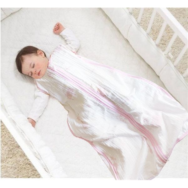 100% Muslin Pamuk Bebek İnce Slumber Uyku Tulumu Mod Yaz Yatak Için Saco De Dormir Para Bebe Sacks Sleepsaacks 211023