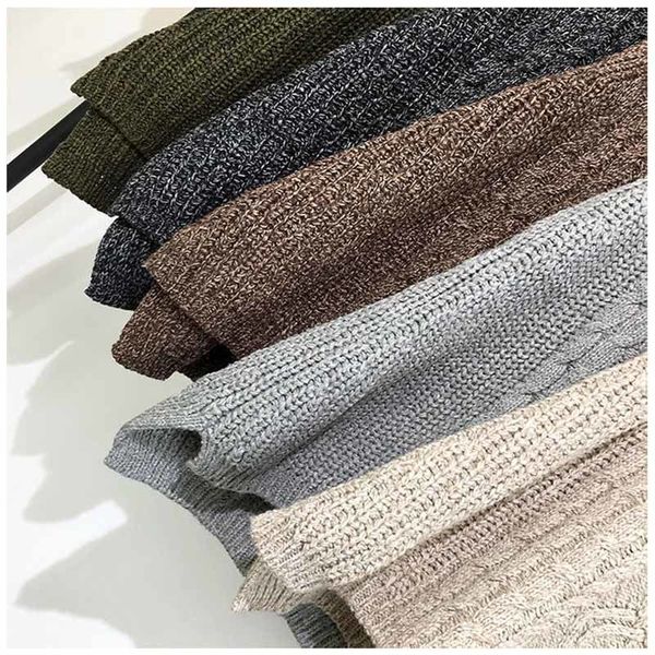 

autumn and winter clothing thick wool vest female knitted vest loose large size round neck in the long section of the wild vest, Black