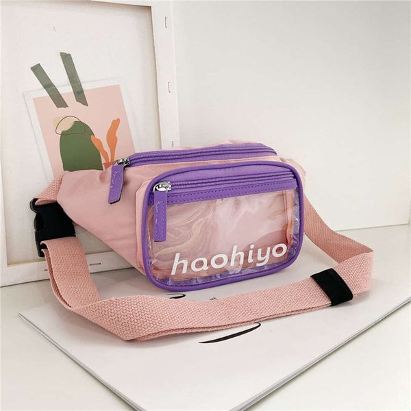

hbp fashion 2021 new small women's autumn jelly chest transparent macaroni messenger waist bag
