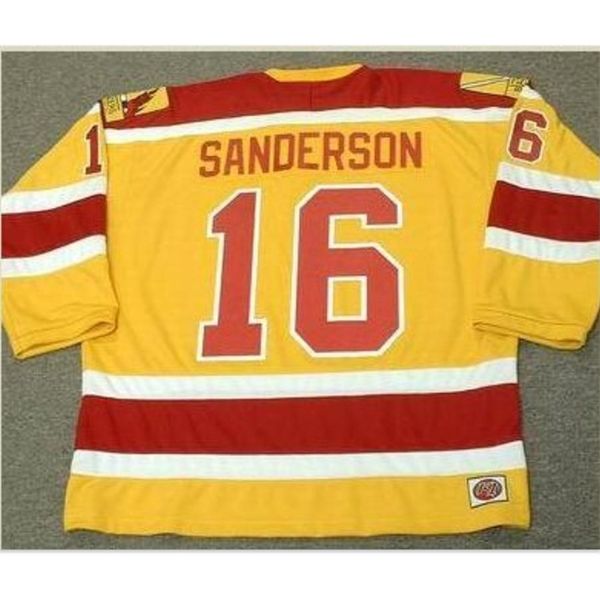 

goodjob men youth women vintage #16 derek sanderson philadelphia blazers 1973 wha hockey jersey size s-5xl or custom any name or number, Black