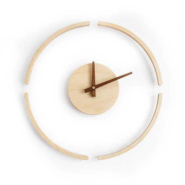 Настенные часы творческие прозрачные стеклянные часы деревянный деревянный деревянный крупный декор.