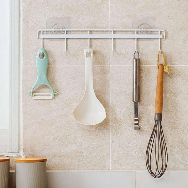 

hooks & rails 6 wall hanging hook rack kitchen kitchenware door bathroom back hanger organizer adhesive towel for d2h0