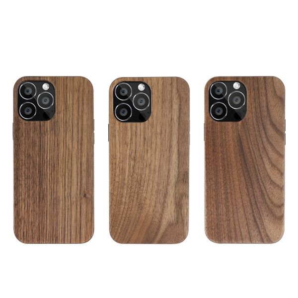 Custodie per telefoni ecologiche per nuovi prodotti per iPhone 6s 7 8 Plus 11 12 13 Pro X XR XS Max 2023 Moda Cherry Wood TPU Cover posteriore vuota Shell TOP-Selling